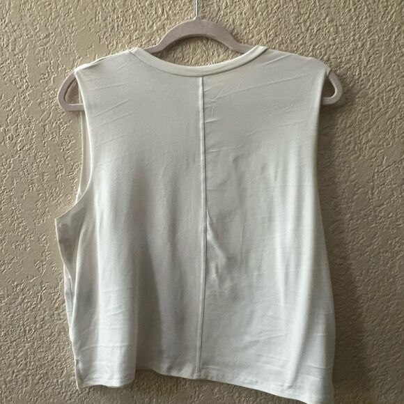 Good hYOUman Tank Top Muscle Crop Sz L “the best things in life make you sweaty” - Picture 3 of 7